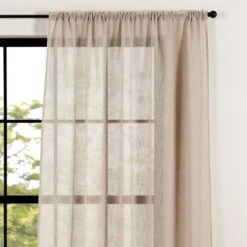 Recycled Polyester Slot Top Single Voile Panel -Curtain Series 30808983