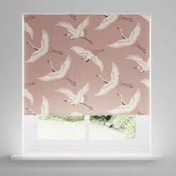 Japandi Cranes Blackout Blush Roller Blind -Curtain Series 30810278 alt02