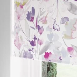 Watercolour Floral Pink Blackout Roller Blind -Curtain Series 30810339 alt04