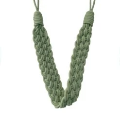 Cotton Plaited Sage Tieback