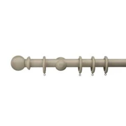Sherwood Ball Finial Fixed Wooden Curtain Pole With Rings -Curtain Series 30829703