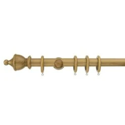 Sherwood Urn Finial Fixed Wooden Curtain Pole With Rings -Curtain Series 30829871