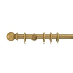 Sherwood Ball Finial Fixed Wooden Curtain Pole With Rings -Curtain Series 30829901