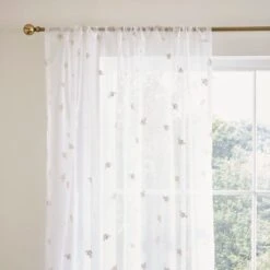 Golden Bees Slot Top Voile Panel -Curtain Series 30831576