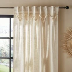 Macrame Border Hidden Tab Top Voile Panel -Curtain Series 30831721
