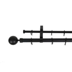 Oslo Double Layer Extendable Metal Curtain Pole With Rings -Curtain Series 30846006 alt02