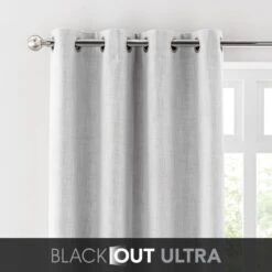 Touch Of Linen Ultra Blackout Eyelet Curtains -Curtain Series 30851237