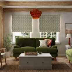 Woodblock Floral Blackout Roman Blind -Curtain Series 30855063