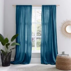 Cotton Muslin Slot Top Curtains -Curtain Series 30870820 alt01