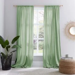 Cotton Muslin Slot Top Curtains -Curtain Series 30870822 alt01
