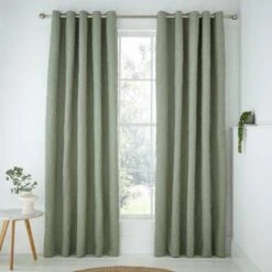 Filey Leaf Blackout Eyelet Curtains -Curtain Series 30871282 alt01
