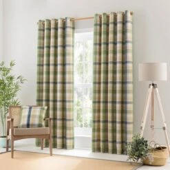 Kempton Check Eyelet Curtains -Curtain Series 30874278 alt01