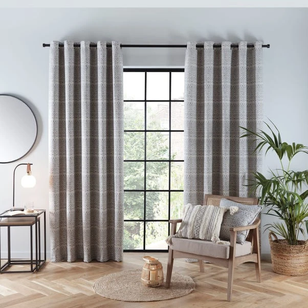Leda Geometric Eyelet Curtains 4 Leda Geometric Eyelet Curtains - Image 2