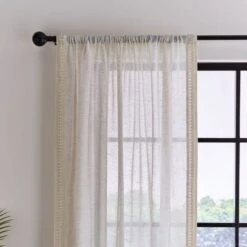Kaia Crochet Slot Top Voile Panel -Curtain Series 30875747