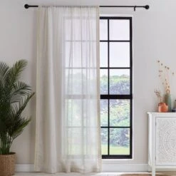 Kaia Crochet Slot Top Voile Panel -Curtain Series 30875780 alt01