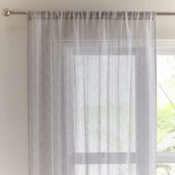 Mia Striped Slot Top Voile Panel 31 Mia Striped Slot Top Voile Panel -Curtain Series 30876173