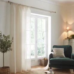 Herringbone Slot Top Voile Panel 24 Herringbone Slot Top Voile Panel -Curtain Series 30876176 alt01