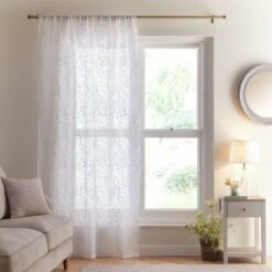 Spring Flowers Slot Top Voile Panel -Curtain Series 30876183 alt01