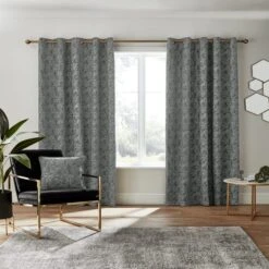 Mottled Chenille Eyelet Curtains -Curtain Series 30876644 alt01