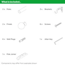 Ashton Fixed Metal Eyelet Curtain Pole -Curtain Series 30883315 alt09