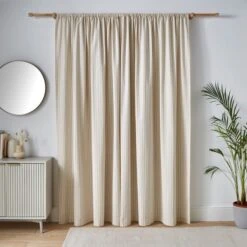 Linford Stripe Unlined Slot Top Curtains -Curtain Series 30884901 alt04
