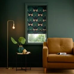 Luxe Crane Velour Blackout Roman Blinds -Curtain Series 30899399