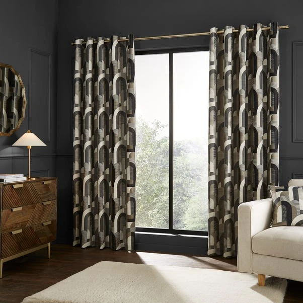 Alvin Geometric Jacquard Eyelet Curtains 19 Alvin Geometric Jacquard Eyelet Curtains - Image 17