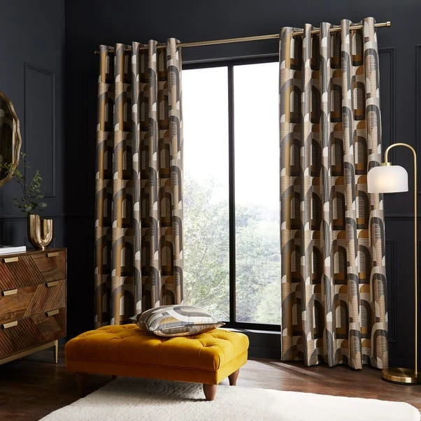 Alvin Geometric Jacquard Eyelet Curtains 9 Alvin Geometric Jacquard Eyelet Curtains - Image 7