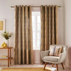 Watercolour Stripe Eyelet Curtains -Curtain Series 30902514 alt01