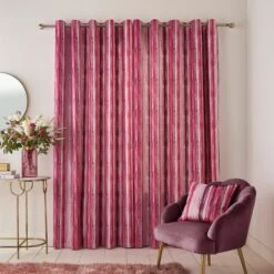 Watercolour Stripe Eyelet Curtains -Curtain Series 30902549 alt04