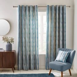Watercolour Stripe Eyelet Curtains -Curtain Series 30902560 alt01