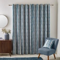 Watercolour Stripe Eyelet Curtains -Curtain Series 30902560 alt04