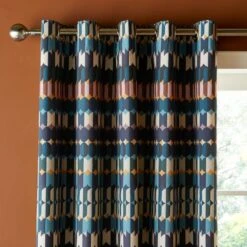 Oden Geometric Eyelet Curtains -Curtain Series 30904256