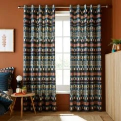 Oden Geometric Eyelet Curtains -Curtain Series 30904256 alt01