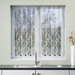 Meadow Leaf Slot Top Net Curtain -Curtain Series 30905317