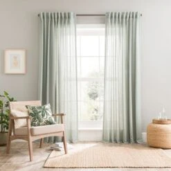Touch Of Linen Unlined Tab Top Curtains -Curtain Series 30914030 alt01
