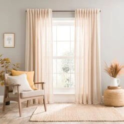 Touch Of Linen Unlined Tab Top Curtains -Curtain Series 30914035 alt01