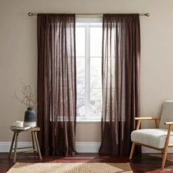 Cotton Linen Slot Top Voile Curtains -Curtain Series 30920271 alt01