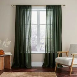 Cotton Linen Slot Top Voile Curtains -Curtain Series 30922033 alt01
