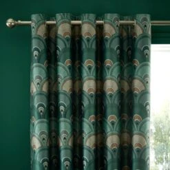 Pierre Fan Emerald Blackout Eyelet Curtains -Curtain Series 30923618