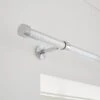 Ribbed Extendable Metal Eyelet Curtain Pole