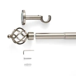 Caged Ball Extendable Metal Eyelet Curtain Pole -Curtain Series 30928626 alt02