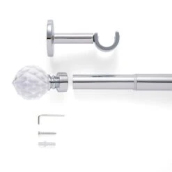 Faceted Ball Extendable Metal Eyelet Curtain Pole 29 Faceted Ball Extendable Metal Eyelet Curtain Pole -Curtain Series 30928655 alt02