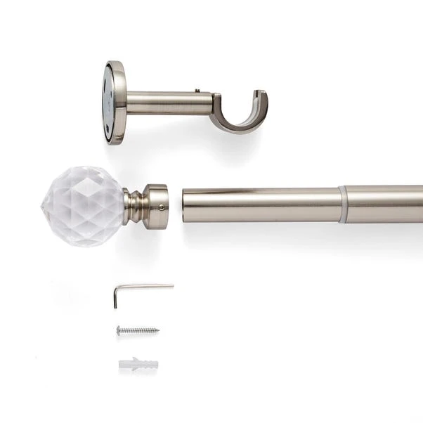 Faceted Ball Extendable Metal Eyelet Curtain Pole 4 Faceted Ball Extendable Metal Eyelet Curtain Pole - Image 2