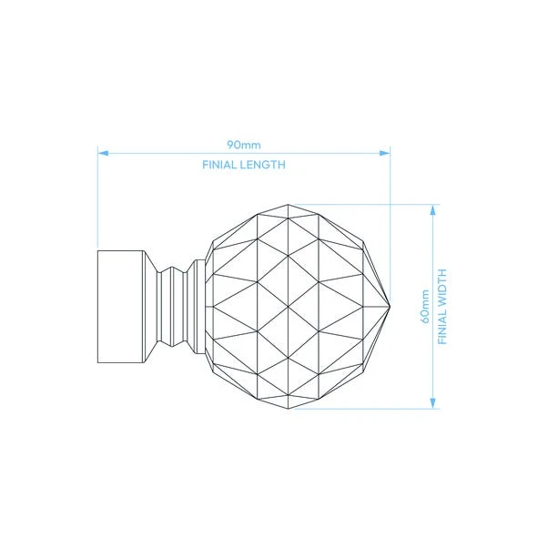 Faceted Ball Extendable Metal Eyelet Curtain Pole 8 Faceted Ball Extendable Metal Eyelet Curtain Pole - Image 6