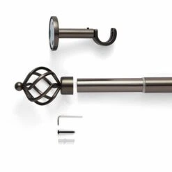 Caged Ball Extendable Metal Eyelet Curtain Pole -Curtain Series 30928671 alt02