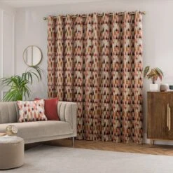 Kelso Cut Velvet Eyelet Curtains -Curtain Series 30930855 alt03