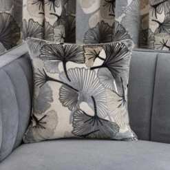 Gingko Cut Velvet Eyelet Curtains -Curtain Series 30931022 alt05