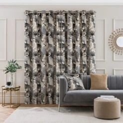 Gingko Cut Velvet Eyelet Curtains -Curtain Series 30931025 alt03