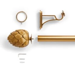 Artichoke Fixed Metal Eyelet Curtain Pole With Rings -Curtain Series 30931423 alt02